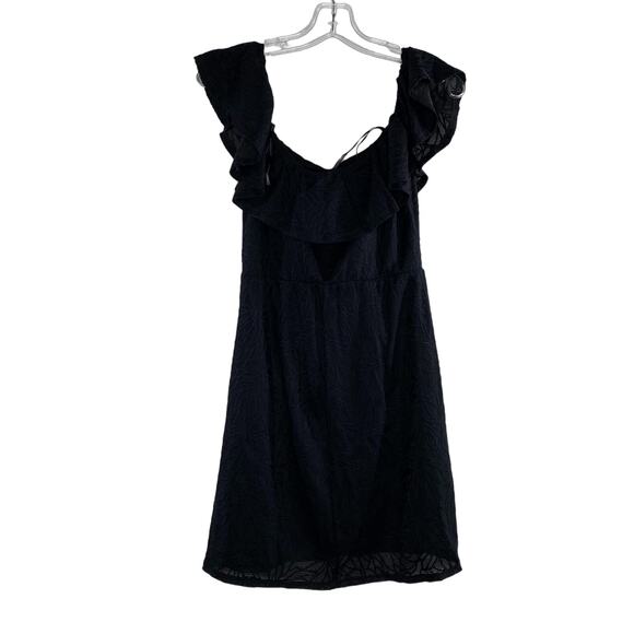 BCBGeneration BLACK Off Shoulder Ruffle Cocktail Lined Lace Dress Small S NEW - Picture 9 of 9